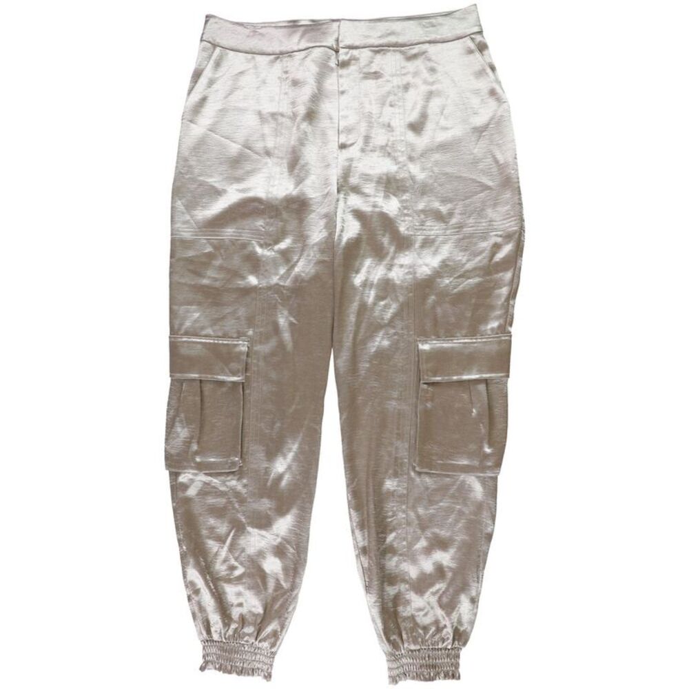 GUESS Womens Eco Soundwave Satin Straight Leg Jogger Cargo Casual Pants, , XL...
